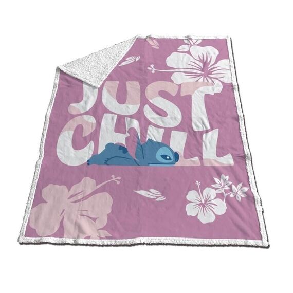 Koc Sherpa Disney Lilo i Stitch - Just Chill (130 x 170 cm)