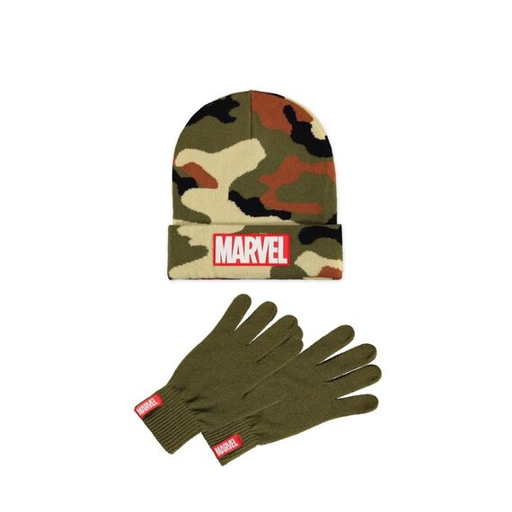 Zestaw czapka zimowa z rękawiczkami Marvel Logo