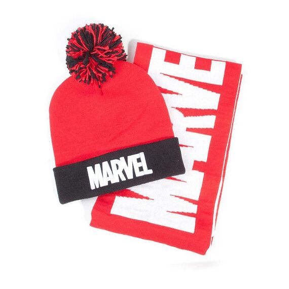Czapka zimowa z szalikiem Marvel Logo