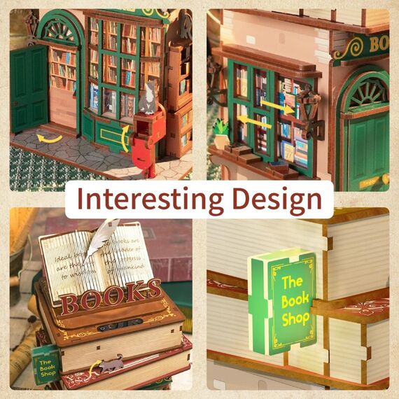 Drewniany model do sklejania Tonecheer - Time Bookstore- Zdjęcie 4
