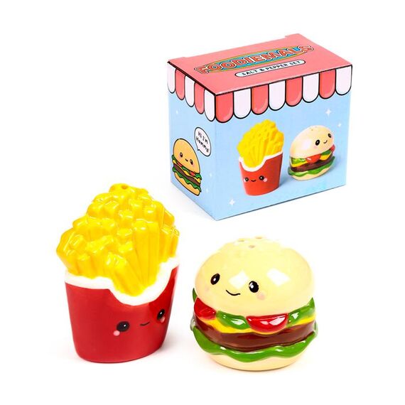 Zestaw solniczka i pieprzniczka Kawaii - Burger & Fries- Zdjęcie 2