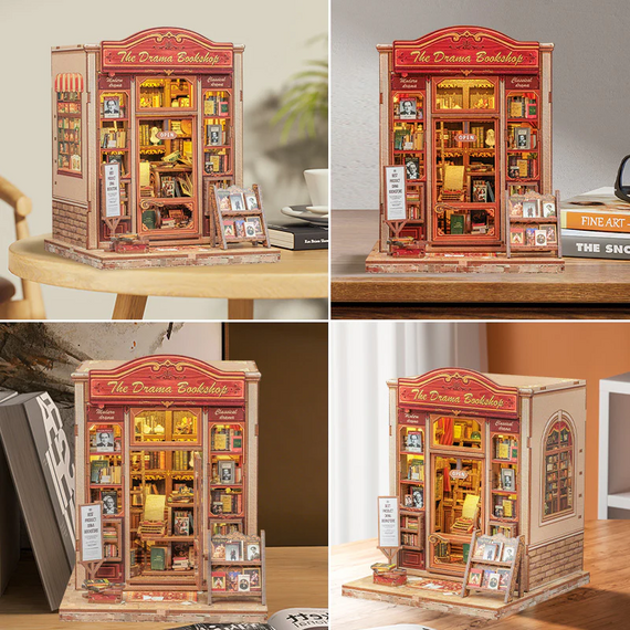 Model do sklejania Miniature House - Drama Bookshop (253 elementów + LED)- Zdjęcie 5