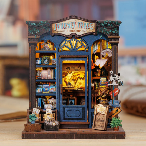 Model do sklejania Miniature House - Journey Trace Bookshop (241 elementów + LED)