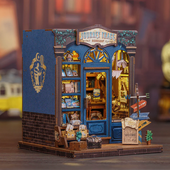 Model do sklejania Miniature House - Journey Trace Bookshop (241 elementów + LED)- Zdjęcie 3