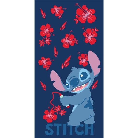 Ręcznik plażowy Disney Stitch - Red Flowers 90x170cm