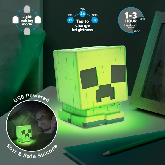 Lampka Minecraft SquishyGlo - Creeper 15cm