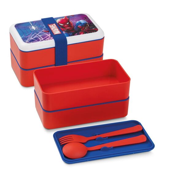Pudełko śniadaniowe ze sztućcami Marvel - Spider-Man (18x10 cm)- Zdjęcie 2