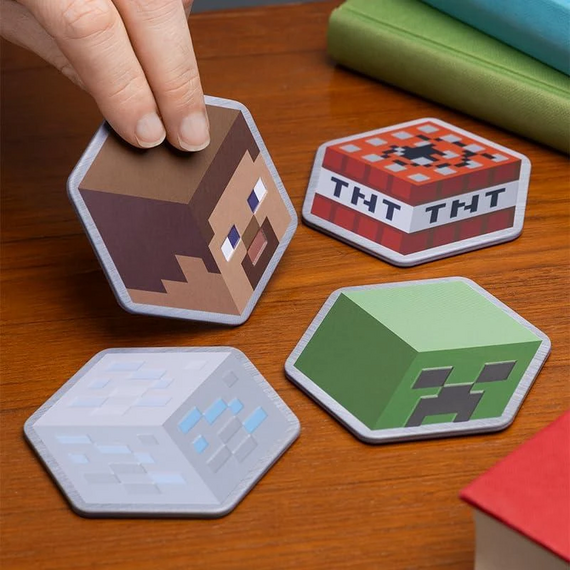 Zestaw 4 metalowych podkładek pod kubek Minecraft- Zdjęcie 3