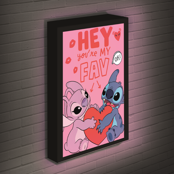 Lampka ścienna Disney Stitch - Love 40x30cm