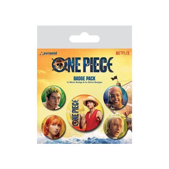 Zestaw 5 przypinek One Piece Netflix - The Straw Hats