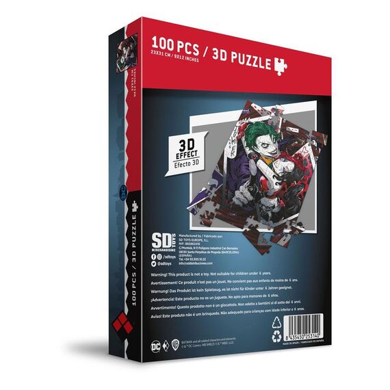 Puzzle z efektem 3D DC Comics - Joker & Harley Quinn Manga (100 elementów)- Zdjęcie 3