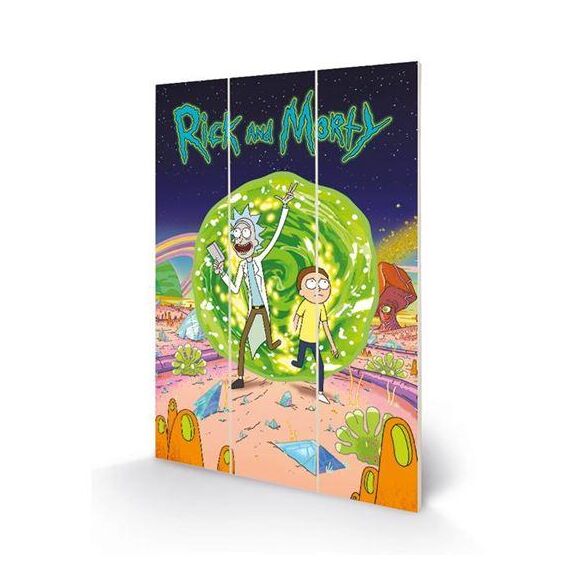 Nadruk na drewnie Rick & Morty - Portal 20x29.5cm