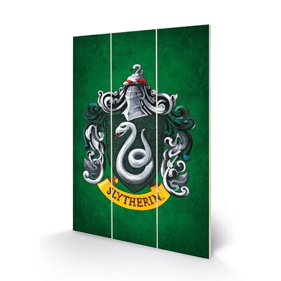 Nadruk na drewnie Harry Potter - Herb Slytherin Wood Print 20x29.5cm