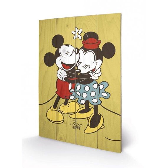 Nadruk na drewnie Disney - Mickey & Minnie Mouse True Love 40x59cm- Zdjęcie 2