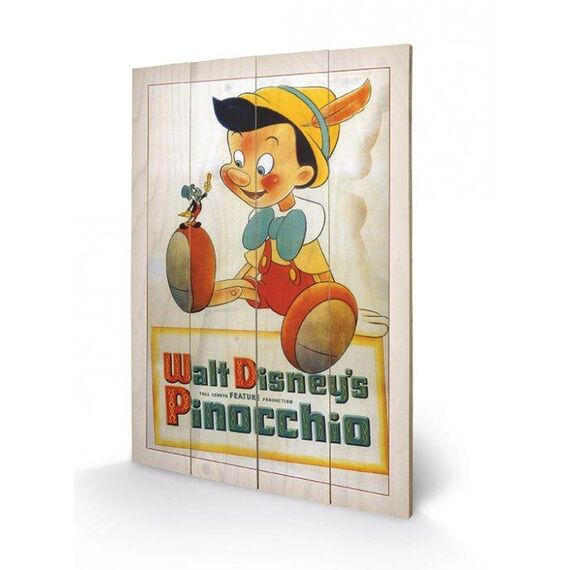 Nadruk na drewnie Disney - Pinocchio Conscience 40x59cm- Zdjęcie 2