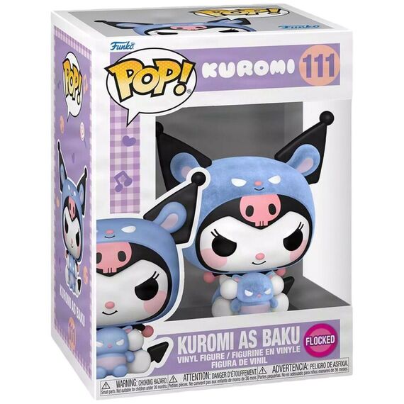 Figurka Funko POP! Hello Kitty - Kuromi As Baku Flocked- Zdjęcie 2