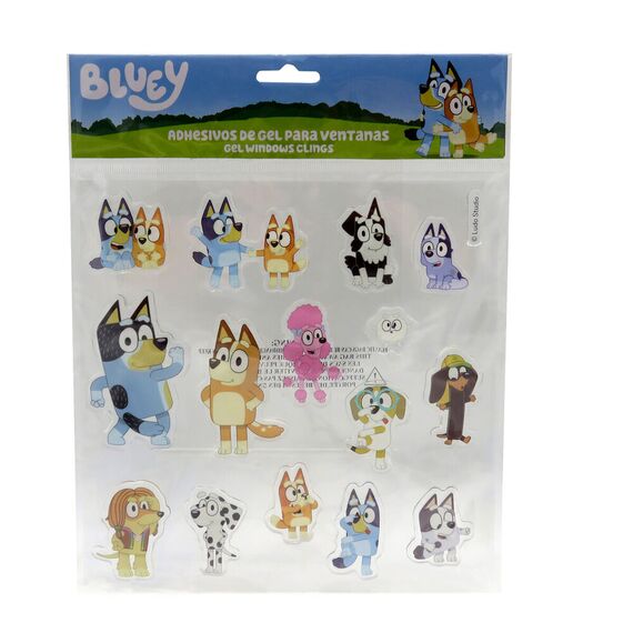 Naklejki żelowe na szybę Bluey