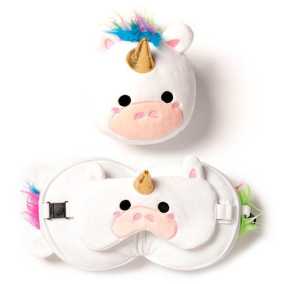 Poduszka podróżna z opaską na oczy Relaxeazzz - Unicorn