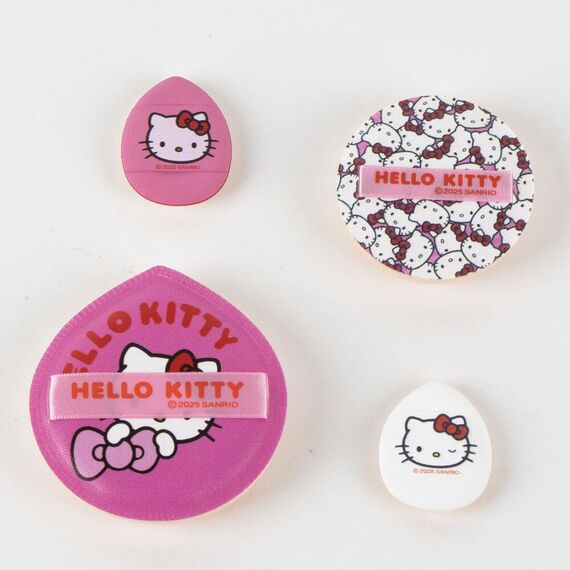 Zestaw 4 gąbeczek do pudru Hello Kitty