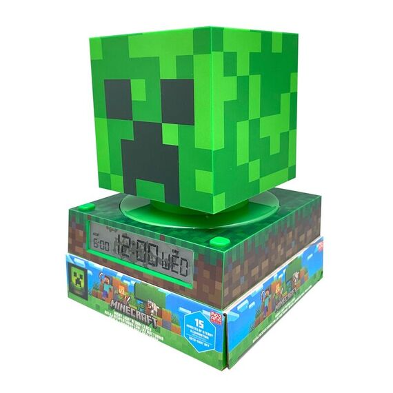 Lampka z zegarkiem 3D Minecraft - Creeper- Zdjęcie 2