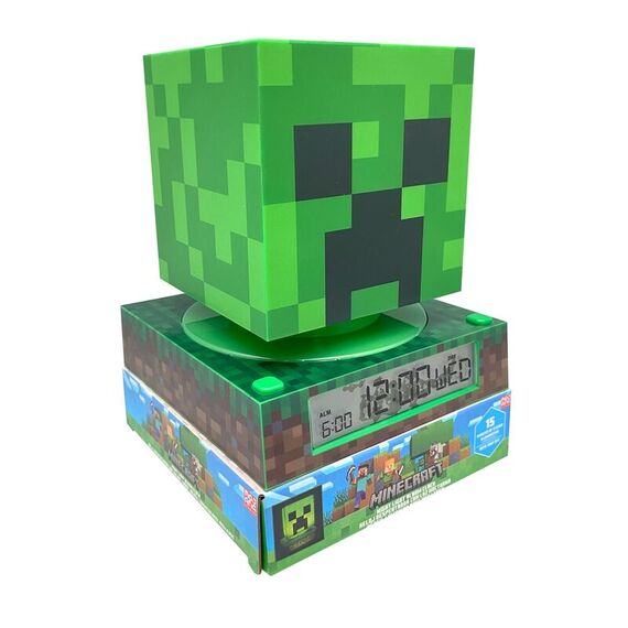 Lampka z zegarkiem 3D Minecraft - Creeper- Zdjęcie 3