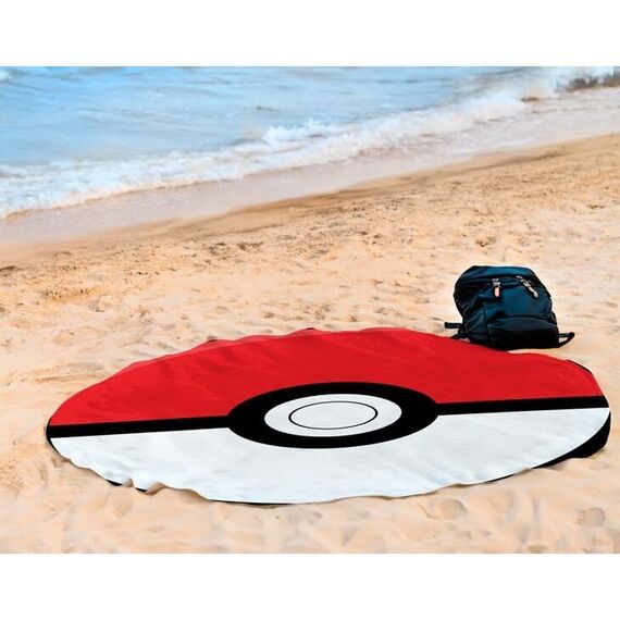 Ręcznik plażowy z mikrofibry Pokemon - Pokeball- Zdjęcie 2