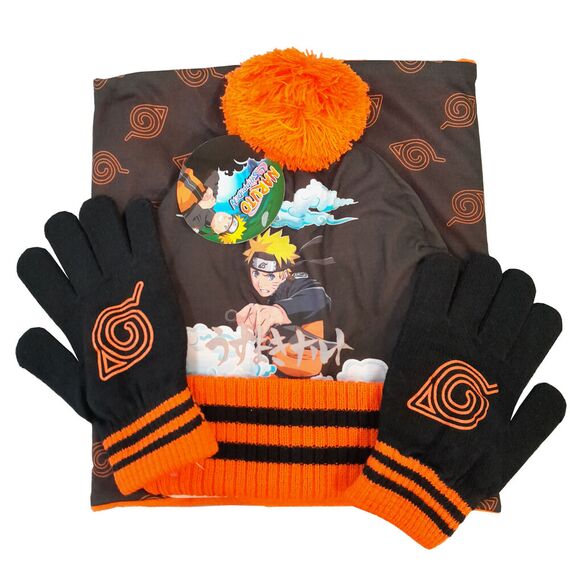 Zestaw zimowy Naruto (komin, czapka, rękawiczki)
