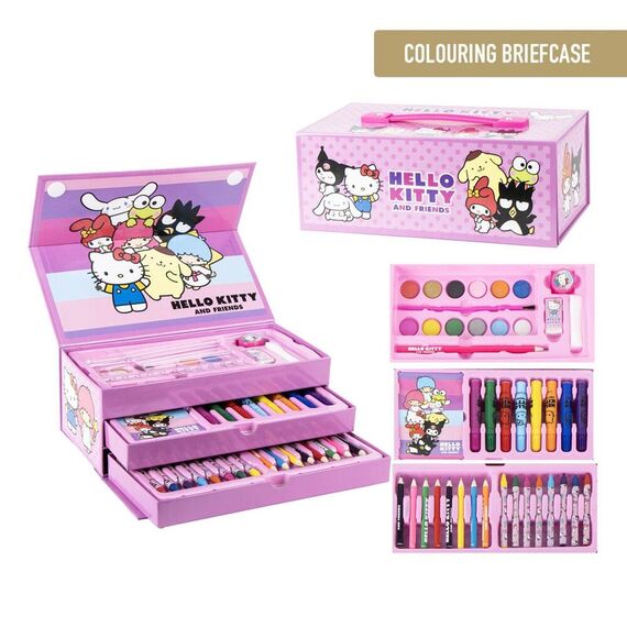Zestaw artykułów plastycznych w walizce Hello Kitty & Friends