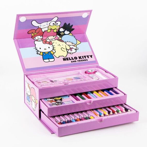 Zestaw artykułów plastycznych w walizce Hello Kitty & Friends- Zdjęcie 2