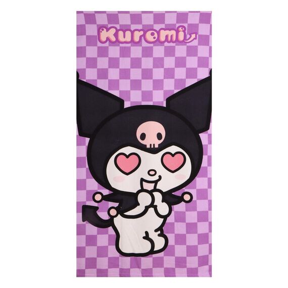 Ręcznik plażowy z mikrofibry Hello Kitty - Kuromi with Heart eyes (70x140cm)