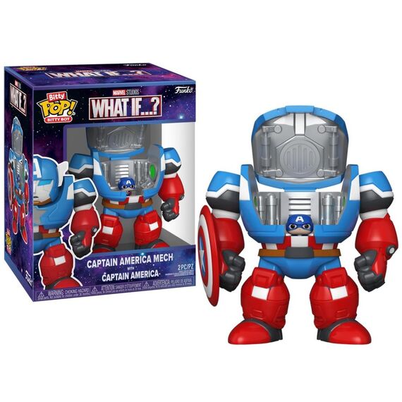 Figurka Marvel POP! Bitty Bots - Captain America Mech with Cap