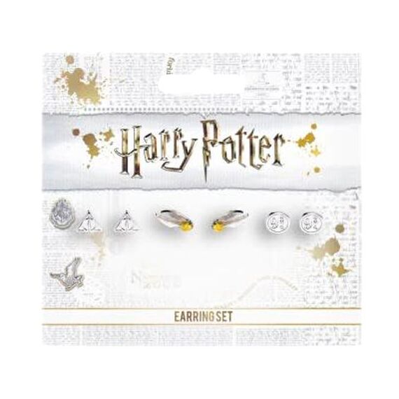 Zestaw 3 par kolczyków Harry Potter - Snitch/Deathly Hallows/Platform 9 3/4 (posrebrzane)- Zdjęcie 7