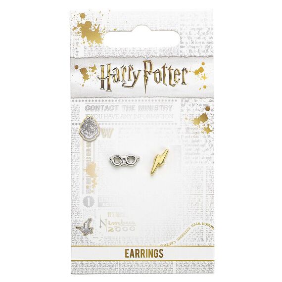 Kolczyki Harry Potter - Lightning Bolt and Glasses