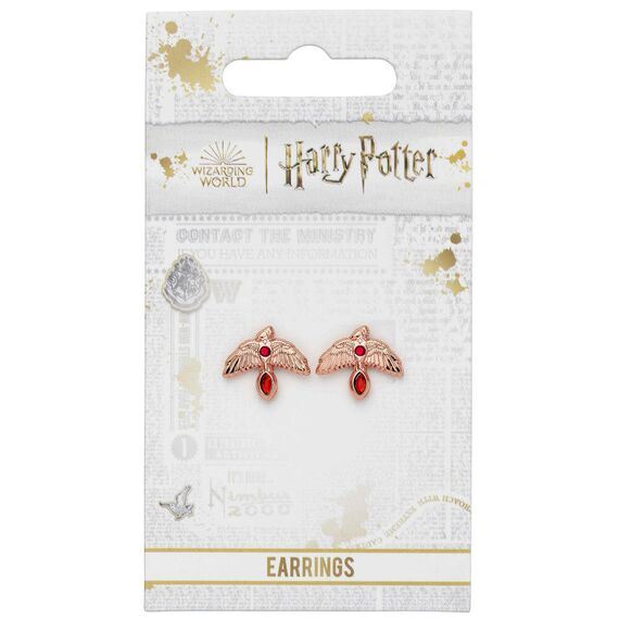 Kolczyki Harry Potter Fawkes Rose (pozłacane)