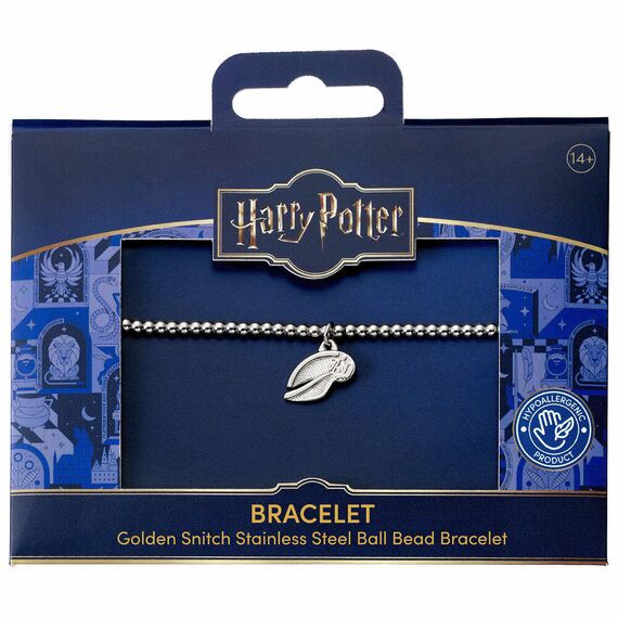 Bransoletka z koralików Harry Potter Złoty znicz (posrebrzana)