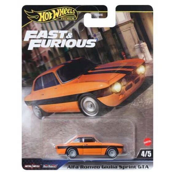 Model pojazdu Hot Wheels Premium 1/64 - Alfa Romeo Giulia Sprint GTA (Szybcy i Wściekli) (JBM04)