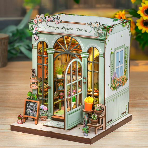 Model do sklejania Miniature House - Champs-Elysees Florist (199 elementów + LED)- Zdjęcie 5