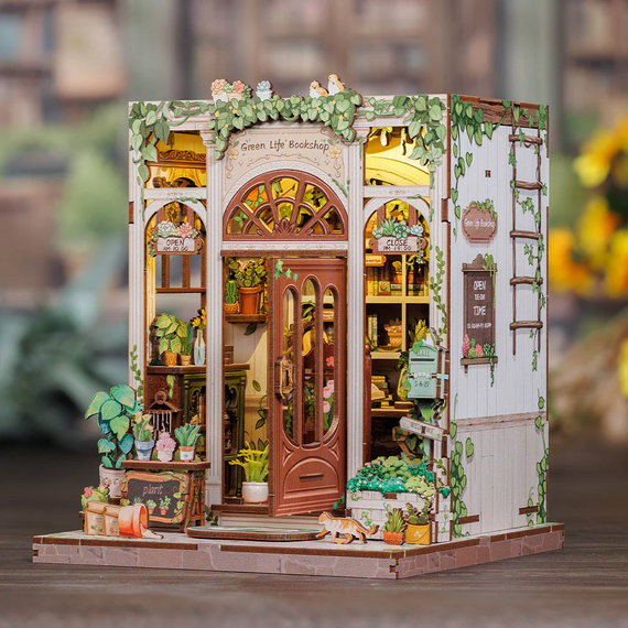 Model do sklejania Miniature House - Green Life Bookshop (196 elementów + LED)- Zdjęcie 3
