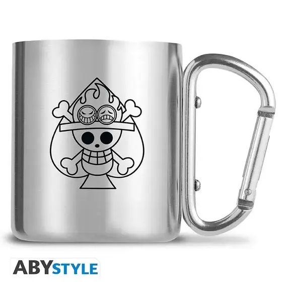 Kubek metalowy z karabińczykiem One Piece - Portgas D. Ace Skull