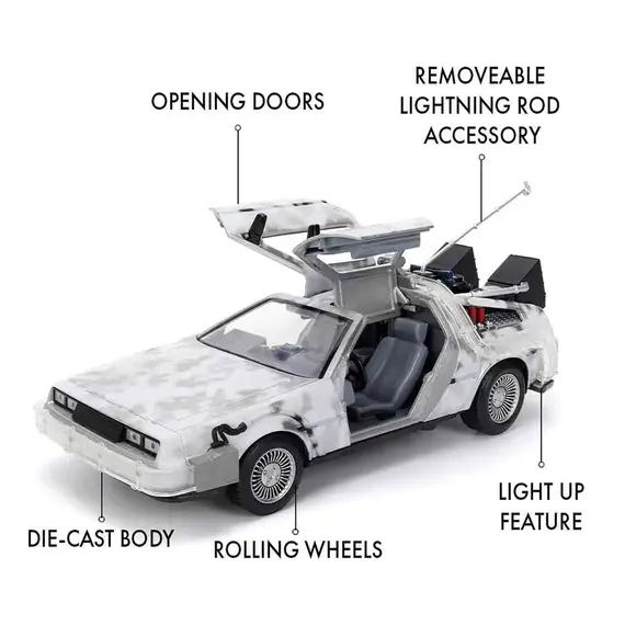 Model samochodu Powrót do przyszłości 1/24 - DeLorean Time Machine with frost effect (Limited Edition)- Zdjęcie 2