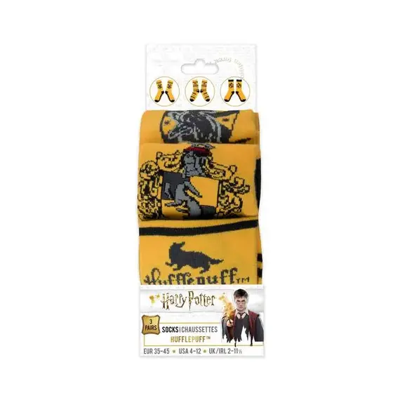 Zestaw 3 par skarpet Harry Potter - Hufflepuff 35/45- Zdjęcie 2