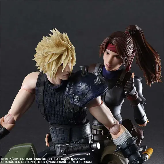 Zestaw 2 figurek z pojazdem Final Fantasy VII Remake Play Arts Kai - Cloud, Jessie & Motor- Zdjęcie 2