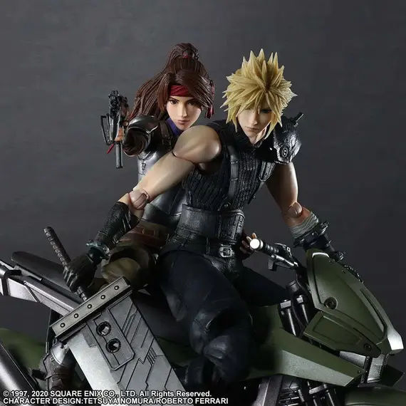 Zestaw 2 figurek z pojazdem Final Fantasy VII Remake Play Arts Kai - Cloud, Jessie & Motor- Zdjęcie 3