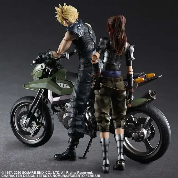 Zestaw 2 figurek z pojazdem Final Fantasy VII Remake Play Arts Kai - Cloud, Jessie & Motor- Zdjęcie 4