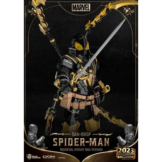 Figurka Marvel Dynamic 8ction Heroes 1/9 - Medieval Knight Spider-Man (Black & Gold Ver.)- Zdjęcie 4