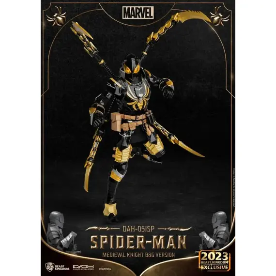 Figurka Marvel Dynamic 8ction Heroes 1/9 - Medieval Knight Spider-Man (Black & Gold Ver.)- Zdjęcie 3