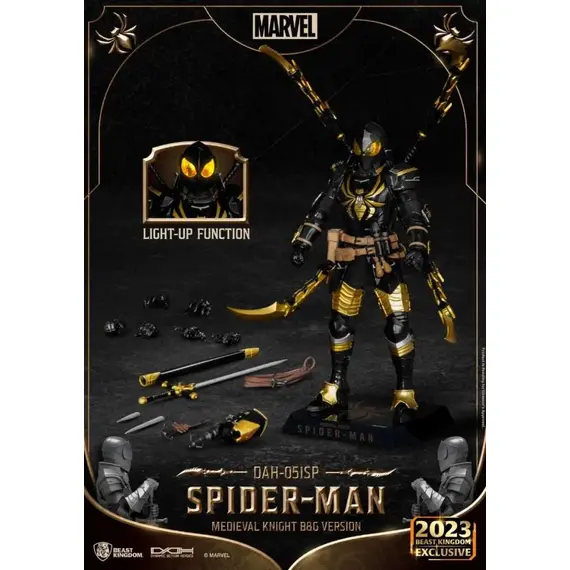 Figurka Marvel Dynamic 8ction Heroes 1/9 - Medieval Knight Spider-Man (Black & Gold Ver.)