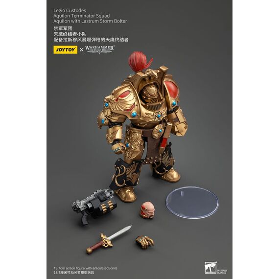 Figurka Warhammer Herezja Horusa 1/18 - Legio Custodes Aquilon Terminator Squad Aquilon with Lastrum Storm Bolter- Zdjęcie 7