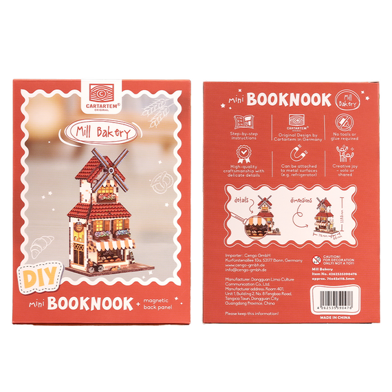 Drewniany model do składania Mini Book Nook - Mill Bakery (z magnesem)- Zdjęcie 5