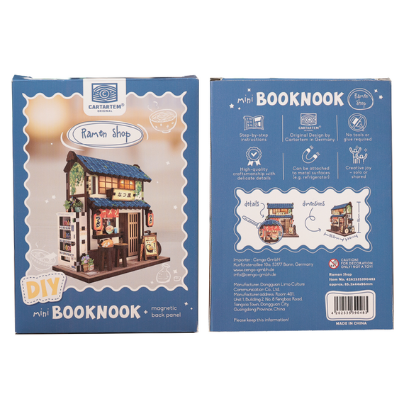 Drewniany model do składania Mini Book Nook - Ramen Shop (z magnesem)- Zdjęcie 5